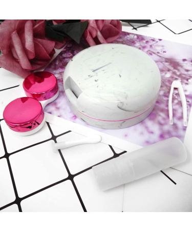 Rose Red Marble Contact Lens Case with Mirror - Honbay Fashion Portable Box Kit - Buy Online on GoSupps.com