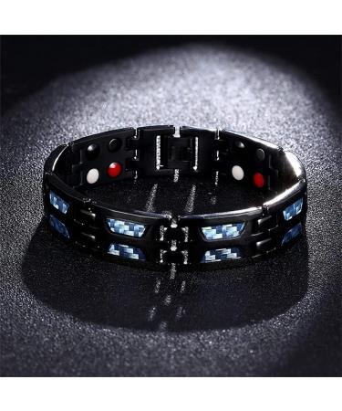 Supyini Titanium Power Magnet Arm Band - Carbonblue Titan Magnet Field Therapy Bracelet for Men - Slimfit Design for Optimal Comfort - Buy Online on GoSupps.com