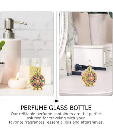 LEUYA Vintage Perfume Dropper Bottles - 12ml Diamond Crystal Portable Refillable Glass Bottle for Perfume & Essential Oils | Ideal Travel Accessory - Buy Online on GoSupps.com