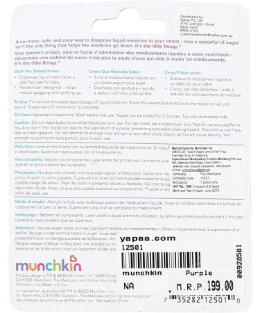 Munchkin Inc. Medicator Liquid Medicine Dispenser 0 Months+ - 1 Pack (Color May Vary) | Easy Baby Medication Administration - Buy Online on GoSupps.com