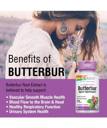 Solaray Butterbur Root Extract 50 mg - 60 VegCaps for Natural Relief - Buy Online on GoSupps.com