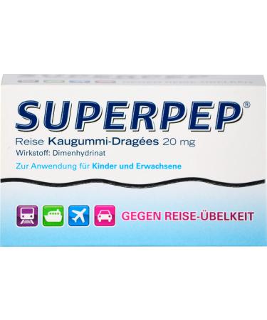 SUPERPEP Travel Chewing Gum Dragees 20 mg 20 pcs