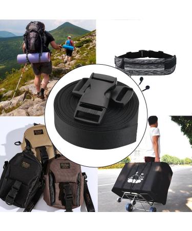 Golrisen 10 Yard Nylon Belt Strap - 25mm Luggage Straps with Buckle & 6 Pairs of Plastic Clips for Travel Camping Hiking - Durable Black Nylon Packaging Straps - Buy Online on GoSupps.com