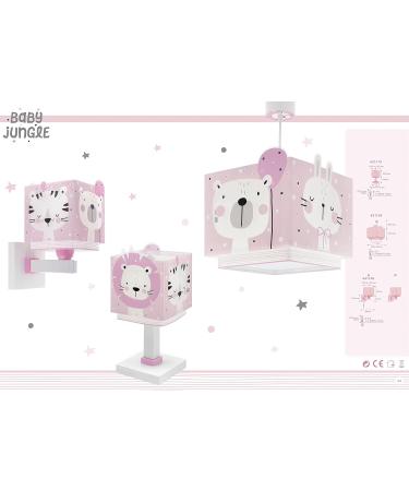 Dalber Children's Pendant Ceiling Lamp - Jungle Animals Design - Pink - E27 | Perfect for Kids' Rooms - Buy Online on GoSupps.com