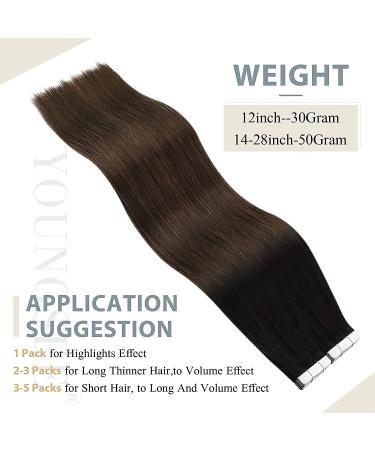Youngsee 60cm Balayage Tape In Extensions | Real Hair Remy Tape Extensions | 20pcs Black & Blonde Balayage 50g - Buy Online on GoSupps.com