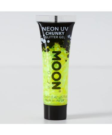 Neon UV Yellow Chunky Glitter Gel - 12ml | Face & Body Glitter - Buy Online on GoSupps.com