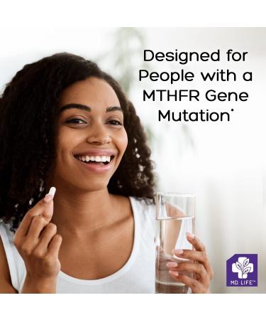 MD. Life L-Methylfolate 2.5 mg - Professional Strength MTHFR Support Supplement - 90 Vegan Capsules - Buy Online on GoSupps.com