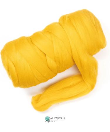 Kondoos Mustard Wool Roving 1 lb - Ideal for Needle Felting, Wet Felting, Handcrafts & Spinning - Buy Online on GoSupps.com