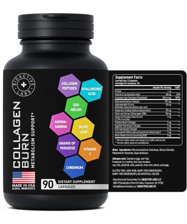 Thermogenic Multi Collagen Burn Capsules - Advanced Type I II III V X Hydrolyzed Collagen Peptides Plus Hyaluronic Acid - Metabolism Cellulite Skin Hair Nails Support - 90 Collagenic Burn Caps 90 Count (Pack of 1) - Buy Online on GoSupps.com