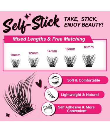 Self-Adhesive Eyelashes - 48 Pieces DIY Reusable Velvety Extensions | No Glue Needed Perfect for Easy Application - Buy Online on GoSupps.com