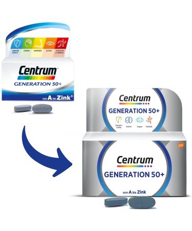 Centrum Generation 50+ | High-Quality Nutritional Supplements for Best Agers | 180 St. Daily Complete Care with Essential Micronutrients - Buy Online on GoSupps.com