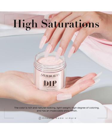 AZUREBEAUTY Dip Powder - Peachy Pink Shimmer 2Oz | Sparkling Rose Pink Glitter for Nail Art & DIY Manicure | Perfect Salon Gift - Buy Online on GoSupps.com