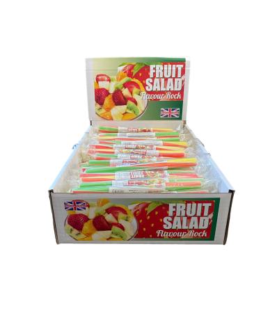 20 X Fruit Salad Rainbow Rock Sticks Handmade Traditional Rainbow Classic Sweets Retro Seaside Gift Wholesale Confectionery