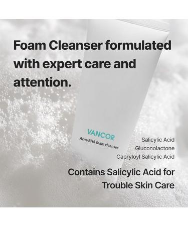VANCOR BHA Foam Cleanser Facial Cleanser for Double Cleansing BHA Face Wash Blackhead Remover Korean Skin Care 4.05 fl.oz.(120ml) - Buy Online on GoSupps.com