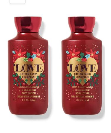 Bath and Body Works Cotton Candy Champagne Super Smooth Body Lotion 8 Oz -2 Pack (Cotton Candy Champagne) Co0tton Candy Champagne 8 Fl Oz (Pack of 2)