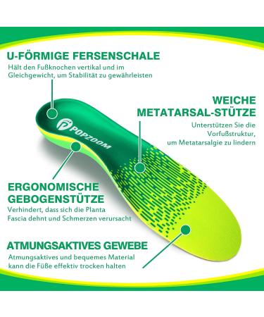 Buy Popzoom Heel Spur Orthopedic Insoles for Flat Feet & Plantar Fasciitis - Gel Sports Shoe Inserts (EU39-41) - International Shipping - Buy Online on GoSupps.com