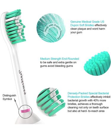 Toptheway Replacement Toothbrush Heads for Philips Sonicare E-Series - 4 Pack Compatible with HX7022/66 HX5610 Models - Buy Online on GoSupps.com
