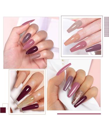 INPING Gel Polish Nude 10 Colors Set | UV Nail Polish for French Manicure | Natural Nude, Pink, Beige, Brown, Red, Gold Glitter | Soak Off UV/LED - Buy Online on GoSupps.com