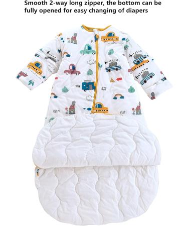 Chilsuessy Baby Sleeping Bag with Detachable Sleeves - 3.5 Tog, 100% Cotton, City Car Design - For Infant Toddler (2-4 Years) - Buy Online on GoSupps.com