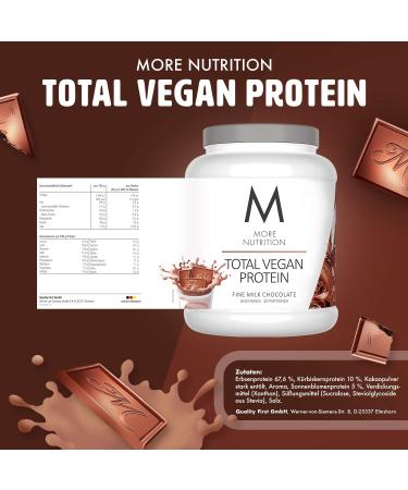 Total Vegan Protein - Fine Milk Chocolate 600g | MORE NUTRITION - Plant-Based Protein Powder for International Shipping - Buy Online on GoSupps.com