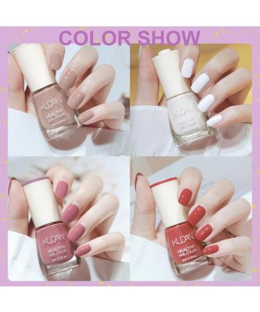 Nail Polish Sets 6PC Quick Dry Nail Polish Nail Varnish Long Lasting Nude Pink White Red Purple Glitter Nail Polish Non-Toxic Water Based Natural Nail Varnish Sets No Need Cure - Buy Online on GoSupps.com