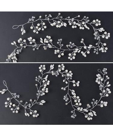 50 cm Pearl Crystal Hair Jewelry Crown - Wedding & Party Garland for Bridesmaids | Elegant Hair Band Accessory - Buy Online on GoSupps.com