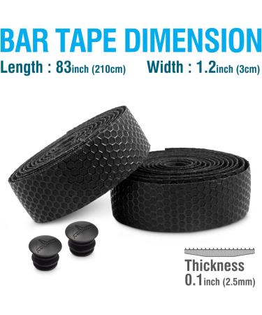 MARQUE Hex Bike Handlebar Tape - Improved Grip for Road Cycling Bicycles - Black (2 Rolls) - Buy Online on GoSupps.com
