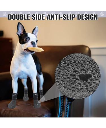 EXPAWLORER 6 Pack Double Sided Anti-Slip Dog Socks - Non-Slip Paw Protection | Adjustable Straps | Strong Grips | Traction Control | Indoor Hardwood Floor Wear | Black Large - Buy Online on GoSupps.com