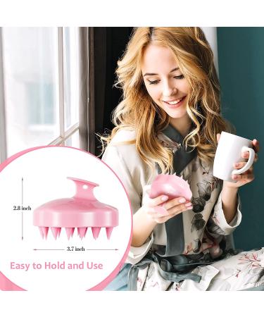 Silicone Hair Scalp Massager Shampoo Brush - For All Hair Types - Pink - Buy Online on GoSupps.com