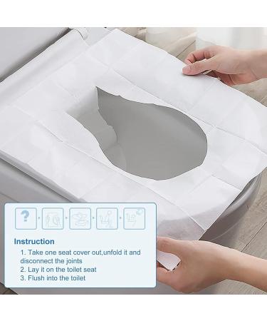Flushable Seat Covers Comfortable Portable Toilet Paper Seats - Lightweight Paper Toilet Liners Flushable Wood Pulp Paper for Bars Hospitals Hotels Train Stations Ibuger - Buy Online on GoSupps.com