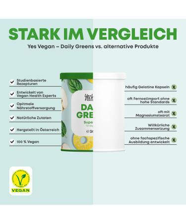 Daily Greens Superfood Powder - Vegan Protein & Fiber Alternative to Athletic Greens | 300g Smoothie Mix with Vitamins & Minerals - Buy Online on GoSupps.com