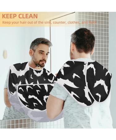 Beard Bib Apron for Men | Non-Stick Waterproof Hair Catcher Cape - Halloween Bat Pattern - Perfect for Shaving & Trimming - International Shipping - Buy Online on GoSupps.com