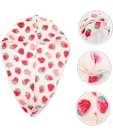 CIMAXIC 1Pc Strawberry Dry Hair Cap Hair Drying hat Absorbent Shower hat turbins for Ladies Micro Fiber Towel Quick Dry Head Turban Makeup Hair Towel Waterproof Bath Hat Girl Shower Hat - Buy Online on GoSupps.com