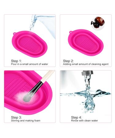 Buy Makeup Brush Cleaner Soft Foldable Mat - Effective Cleaning for Home & Travel (Rose Red) | Fast International Shipping - Buy Online on GoSupps.com