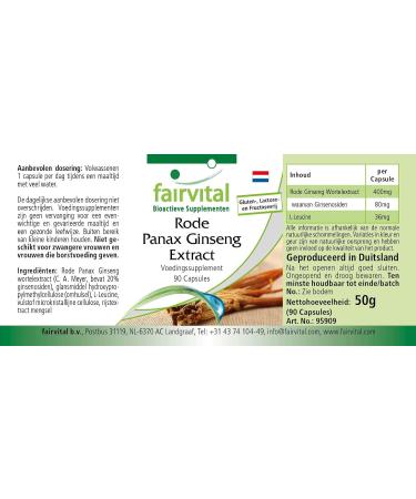 Fairvital | Panax Red Ginseng Extract 400mg 90 Capsules - Korean Ginseng - C.A. Meyer - Buy Online on GoSupps.com
