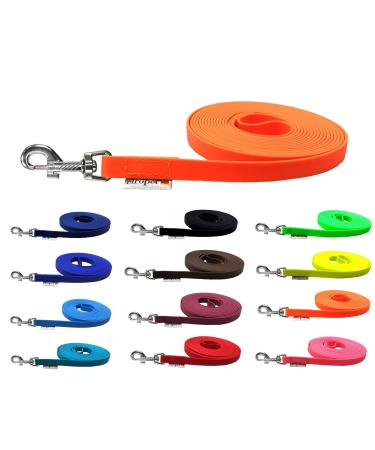 Drag line for dogs Biothane dog leash medium / large dogs width 16mm / 3m / 5m / 10m / 15m (10m without hand loop neo -lende) 10m without hand loop neonorange