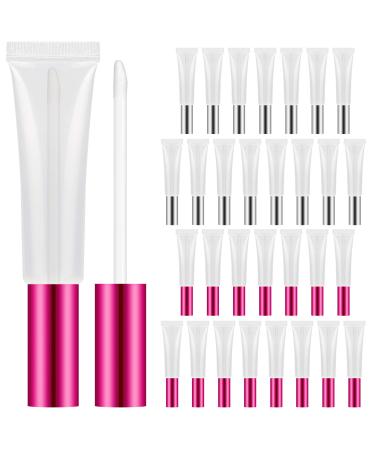30 Pieces 10ml Empty Lip Balm Bottle Plastic Lip Gloss Tube Reusable Lipstick Bottle Clear Lip Gloss Containers with Rubber Stoppers for DIY Lip Gloss By suoundey 30 Count (Pack of 1)