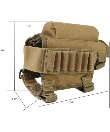 KWNRAOR Rifle Cheek Riser with 7 Buttstock Ammo Holder - Khaki - Buy Online on GoSupps.com
