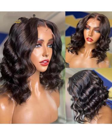 Short Bob Body Wave Human Hair Wig for Black Women - 12 Inch Brazilian Virgin Remy Hair - Buy Online on GoSupps.com