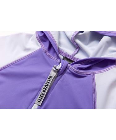 BONVERANO Baby Boys Swimsuit | UPF 50+ Full-Zip Hoodie One Piece Swimwear | 18-24 Months Purple - Buy Online on GoSupps.com
