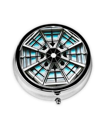 Octagon Buildinground Pill Box 3 Compartment Round Pill Box Organizer # Portable Travel Pill Box for Traveling.