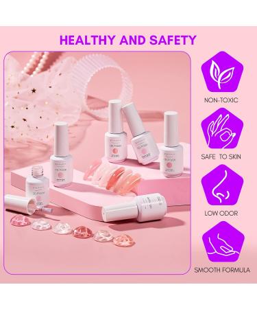 Buy Makartt Gel Nail Polish Set - 6PCS Natural Nude Jelly Pink & Glitter - UV LED Soak Off for DIY Nail Art & Home Salon - Buy Online on GoSupps.com