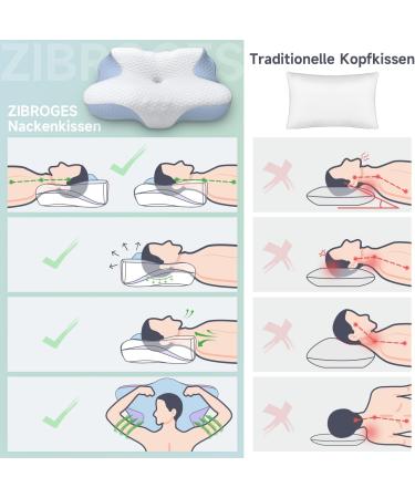 Zibroges Nude Memory Foam Pillow - Comfort for Side Back & Belly Sleepers Washable Cover 61x41x11.5cm - Shop Now for International Shipping! - Buy Online on GoSupps.com