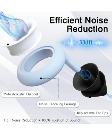 Buy Ear Plugs for Sleeping - Reusable Silicone Noise Reduction Earplugs with 33dB Protection - 6 Sizes & Sky Blue Color - Buy Online on GoSupps.com