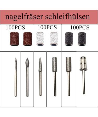 Luckaide Nail Miller Grinding Sleeves - 300 Piece Set with 6 Attachments | 80/120 Grit for Perfect Manicure & Pedicure | Premium Nail Care Tools in White Black & Red - Buy Online on GoSupps.com