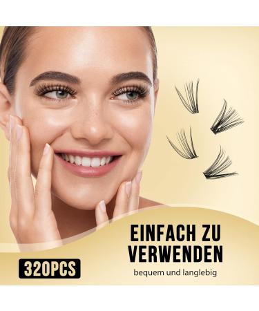 QUEWEL Individual Cluster Lashes - 320pcs 0.07C Curl DIY Eyelash Extensions (20D + 30D 12-18mm Mix) - Natural Look at Home - Buy Online on GoSupps.com