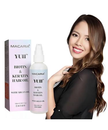 Macaria Herbal Pvt ltd YUII Biotin + Keratin + Argan Oil Hair care Miracle Oil Hair Thickening + Moisturizing Hair Growth Oil For Women Men with Dry Frizzy Weak Hair and Hair Loss