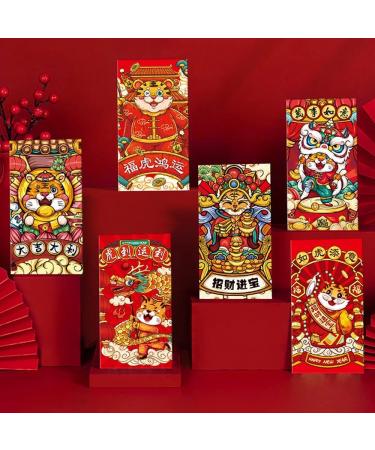 Kuuddker 6 Pcs Chinese New Year Red Envelopes 2022 Zodiac Year Bao Cartoon Lucky Money Packets for Spring Festival - Buy Online on GoSupps.com