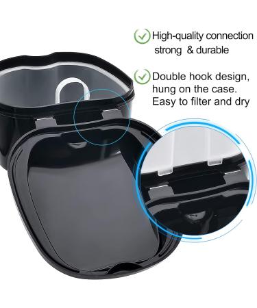 Keedolla Denture Box Case Orthodontic Dental Retainer False Teeth Holder with Strainer Basket False Teeth Cleaning Container Retainer Cleaning Box Travel - Black and Purple Black & Purple - Buy Online on GoSupps.com