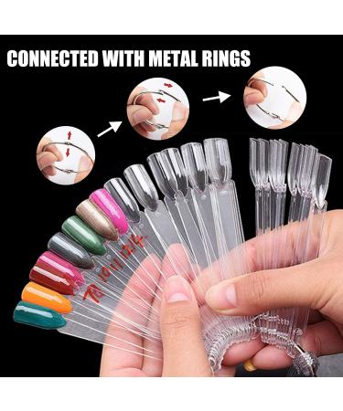 Clyhon 100-Piece Color Card Nail Polish Board | Nail Art Practice Stick | Fan Form Display for Professional Nail Techniques - Buy Online on GoSupps.com